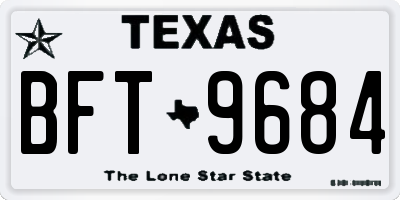 TX license plate BFT9684
