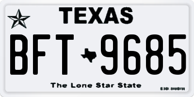 TX license plate BFT9685