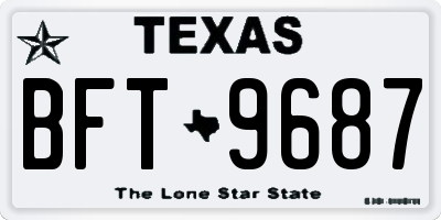 TX license plate BFT9687