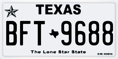 TX license plate BFT9688