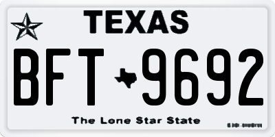 TX license plate BFT9692