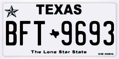 TX license plate BFT9693