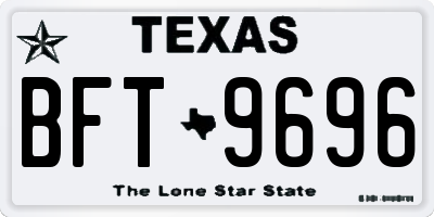 TX license plate BFT9696