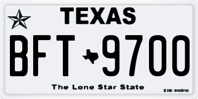 TX license plate BFT9700