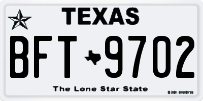 TX license plate BFT9702