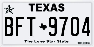 TX license plate BFT9704