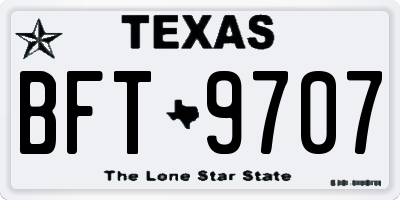 TX license plate BFT9707
