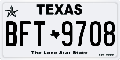 TX license plate BFT9708