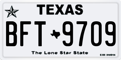TX license plate BFT9709