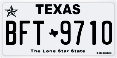TX license plate BFT9710