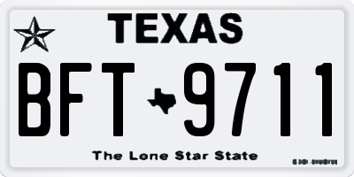 TX license plate BFT9711