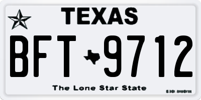 TX license plate BFT9712