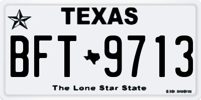 TX license plate BFT9713
