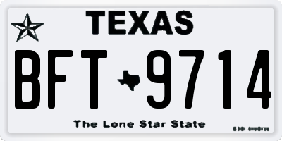 TX license plate BFT9714