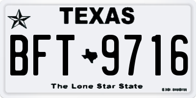 TX license plate BFT9716