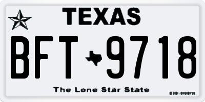 TX license plate BFT9718