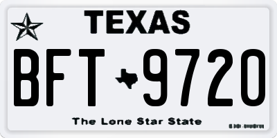 TX license plate BFT9720