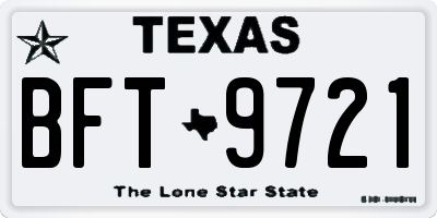 TX license plate BFT9721