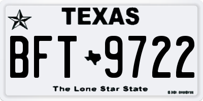 TX license plate BFT9722