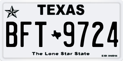 TX license plate BFT9724