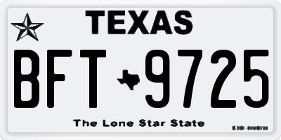 TX license plate BFT9725