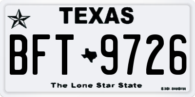 TX license plate BFT9726