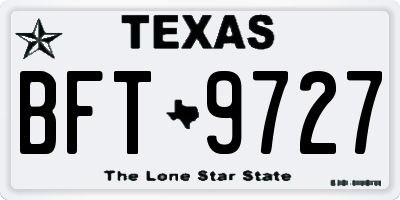 TX license plate BFT9727