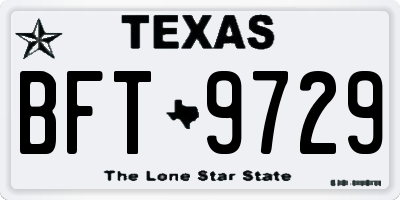 TX license plate BFT9729