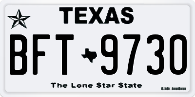 TX license plate BFT9730