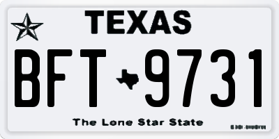 TX license plate BFT9731