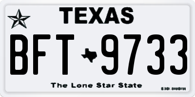 TX license plate BFT9733