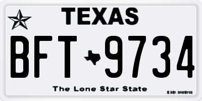 TX license plate BFT9734