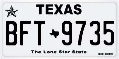 TX license plate BFT9735