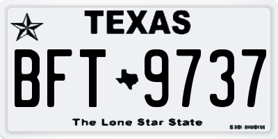 TX license plate BFT9737