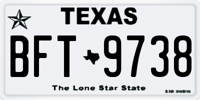 TX license plate BFT9738