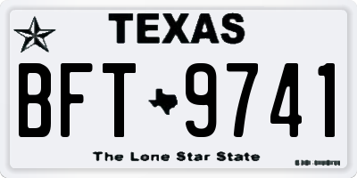 TX license plate BFT9741