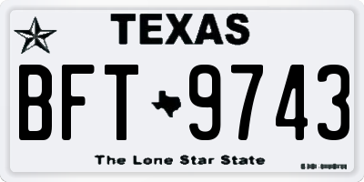 TX license plate BFT9743