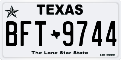 TX license plate BFT9744