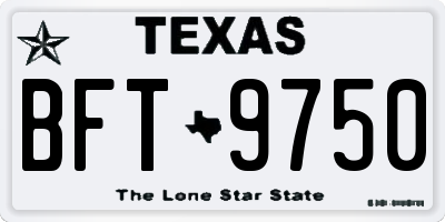 TX license plate BFT9750