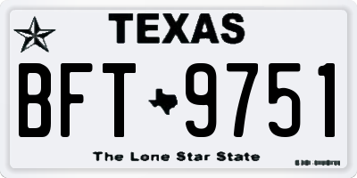 TX license plate BFT9751