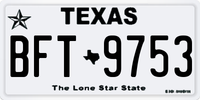 TX license plate BFT9753