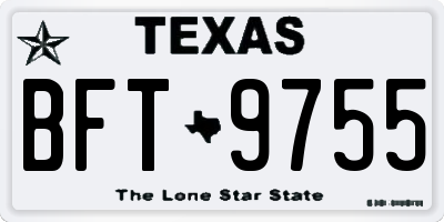 TX license plate BFT9755