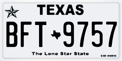 TX license plate BFT9757