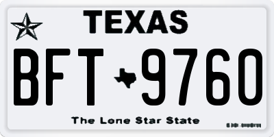 TX license plate BFT9760