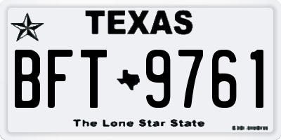 TX license plate BFT9761