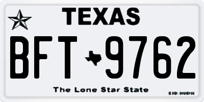 TX license plate BFT9762