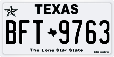 TX license plate BFT9763