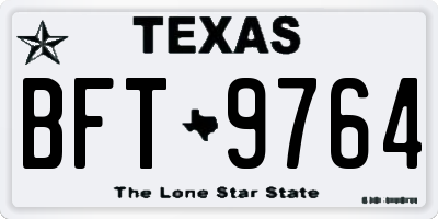 TX license plate BFT9764