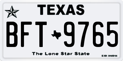 TX license plate BFT9765