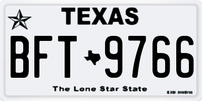 TX license plate BFT9766